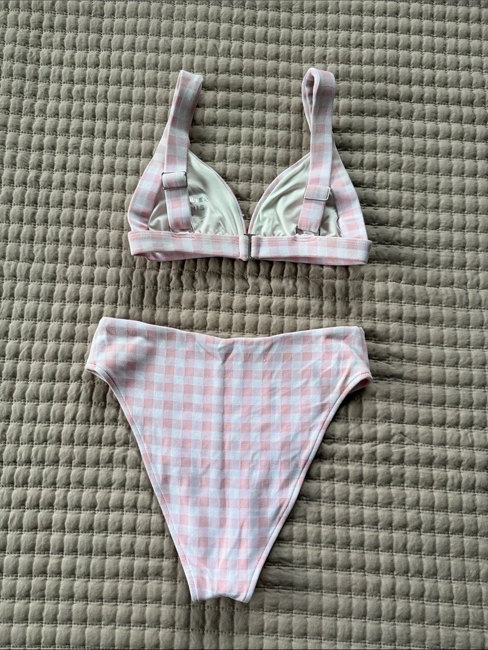 Frankie’s Bikini Pink Picnic Georgia Bralette Bikini Top + Jenna High Waist